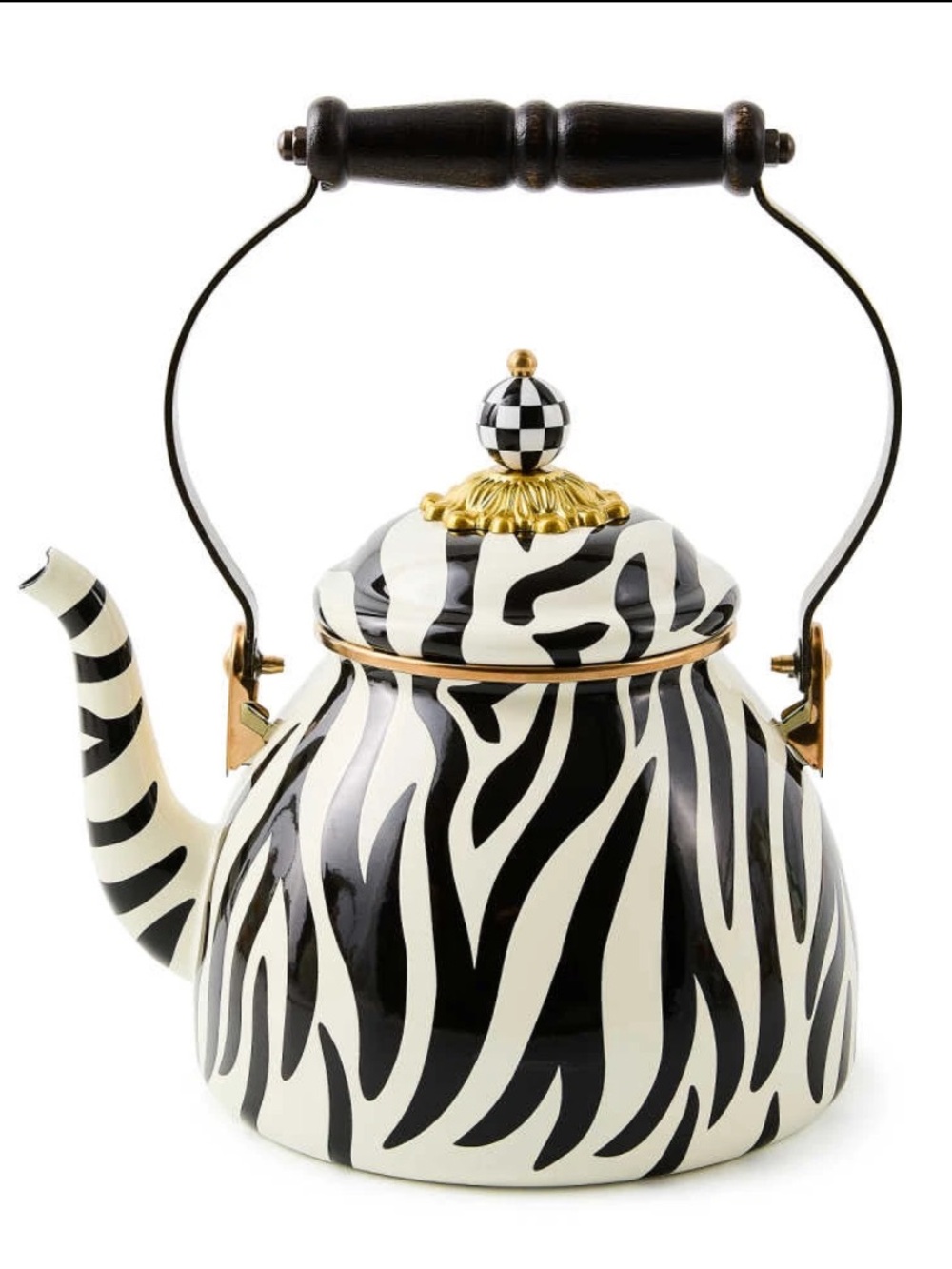 MacKenzie-Childs Zebra 2-Quart Tea
Kettle. New in Box.